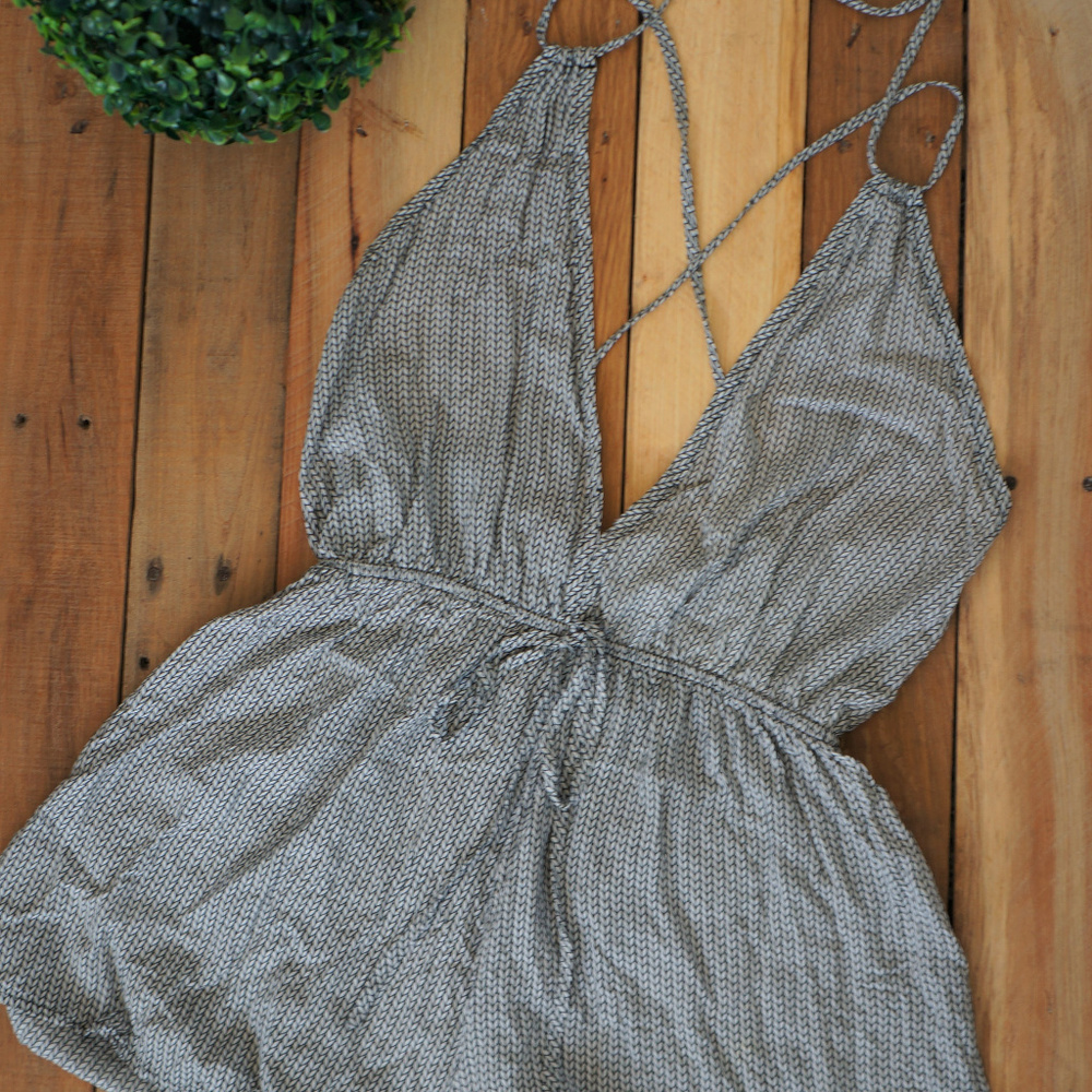 Audrey 3+1 Adorable Herringbone Print Romper